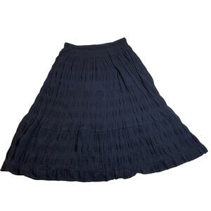 Max Studio Tiered Midi Skirt Size L Prairie Cottagecore Coastal Boho Festival